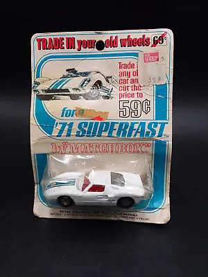 Vintage 1971 Matchbox Superfast Ford GT #41 Aqua Green Base Trade In Blister Pac • $47.95