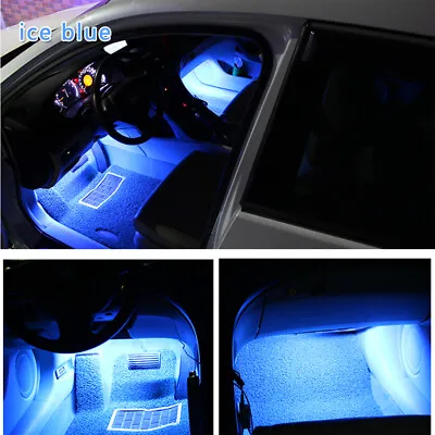 $8.98 • Buy Ice Blue LED Car Interior Accessories Floor Decora Atmosphere Strip Lamp Lights