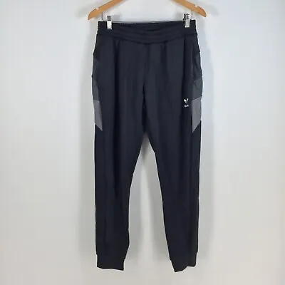 $24.95 • Buy Adidas Mens Track Pants Size M Black Stretch Tapered Ankle Cuffs Pockets 053116