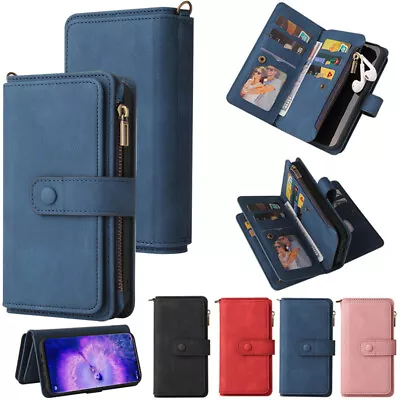 For OPPO A78 A58 A17 A96 Find X3 X5 Reno8 Zipper Case Wallet Leather Flip Cover • $20.29