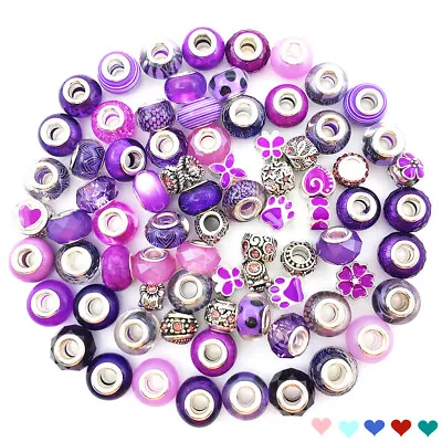 £5.99 • Buy 40Pcs Beads Charms Pendants Spacer Diamante Silver Jewellery Making Bracelets UK