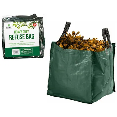 Heavy Duty Garden Waste Bag - Green Large Refuse Reusable Storage Sack Strong • £3.99