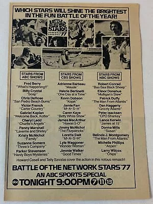 1977 ABC Tv Ad~ BATTLE OF THE NETWORK STARS Kristy McNicholDan Haggerty More • $7.99
