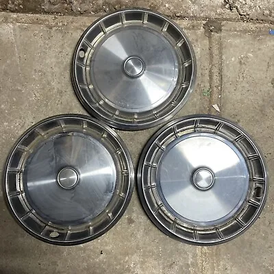 Set Of 3 X Ford XB Fairmont Falcon Original Vintage Chrome Hubcaps 14”  (36cm) • $88.90