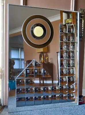 $2250 • Buy MID CENTURY VINTAGE LARGE HAL BIENENFELD  OP ART MOD DISCO MIRROR BULLSEYE 70's