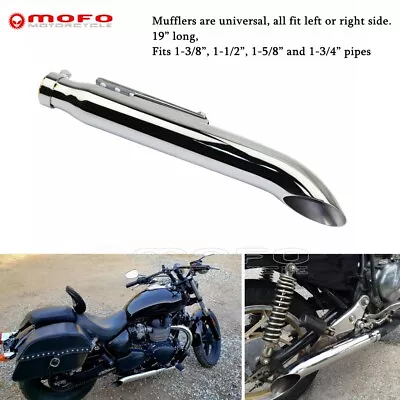 Motorcycle 19in Shorty Muffler Exhaust Pipe For Harley Cafe Racer Chopper Suzuki • $99.99