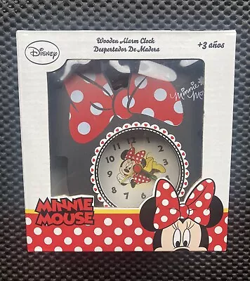 Disney Minnie Mouse Wooden Alarm Clock New In Box Great Gift Idea • £9.99