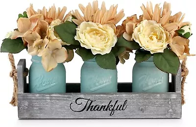 Mason Jar Dining Table Centerpieces - Set Of 3 For Coffee Table Decoration • $49.99