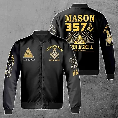 Freemasonry 357 Prince Hall Masonic Symbol 3D Bomber Jacket S-5XL • $45.59