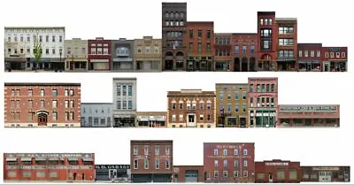 TRACKSIDE BACKDROP #400 Commercial Fronts HO Scale • $36.99