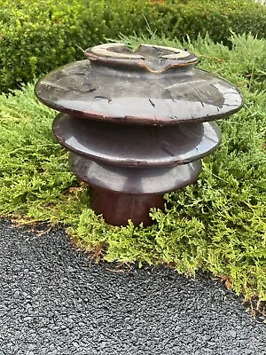 Vintage Porcelain Utility Pole Insulator Large Brown Mushroom Shape • $295