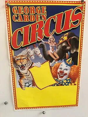 Vintage George Carden Circus Poster  14 X22  Undated Girl On Elephant Tiger Etc • $8.77