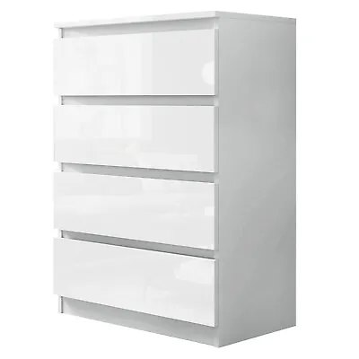 High Gloss Chest Of Drawers 2 To 8 Bedside Table Cabinet Bedroom Furniture • £89.99