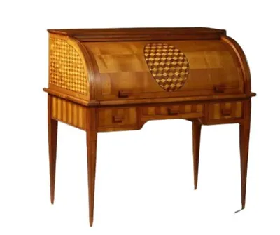 Desk French  Louis XVI Style Carved Inlaid Cherry Cylinder Desk Handsome! • $1855