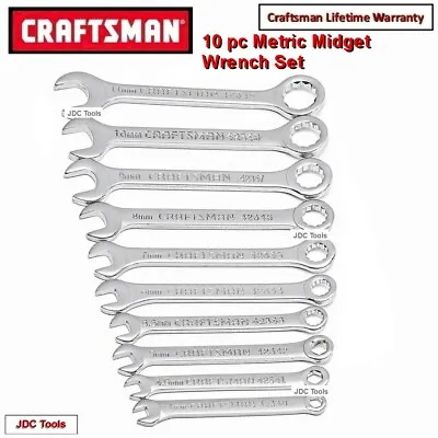 CRAFTSMAN 10 Pc ALL Metric Mini Ignition Wrench Set Midget (Not Mixed) • $25.85