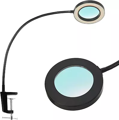 LED Magnifying Lamp With Clamp Dimmable Magnifying Glass Desk Lamp With 19.7''  • $46.31