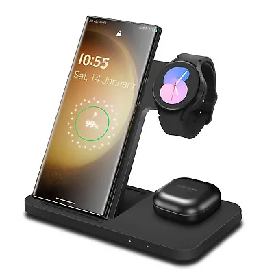 3in1 Wireless Charging Station For Samsung Galaxy Watch 5 Pro 4 S23/S22 Note 20 • $34.96