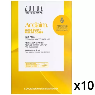 Salon Beauty Zotos Acclaim Extra Body Acid Perm Medium Normal Tinted 10 Pack • $79.99