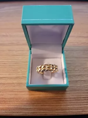 14K Solid Gold Cuban Ring Size 10 MM Men And Woman. 8.7 Grams. Comes With Box • $750