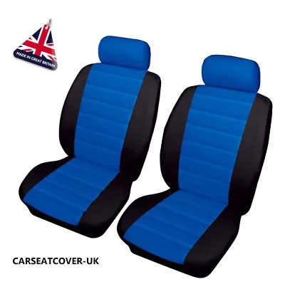 For MERCEDES CITAN DUALINER -  PAIR Of Blue/Black LEATHER LOOK Car Seat Covers • £25.99