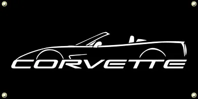 Big Banner Corvette C5 Side Silhouette Sign Poster Racing 4'x2' • $63.98