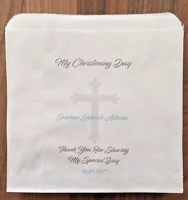 Personalised Boys & Girls Christening Baptism Holy Communion Sweet & Cake Bags • £1.29