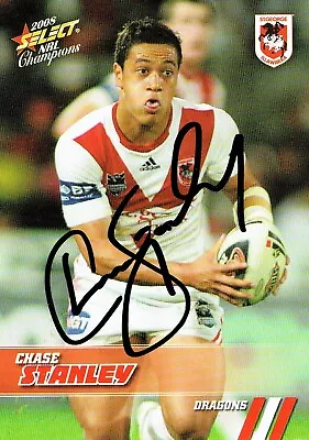 $9.50 • Buy Chase Stanley Signed 2008 Select Nrl Champions Card