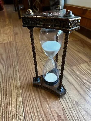 Vintage Style 60 Minutes Decorative Clock Hourglass Desktop Sand Timer 13  Wood • $24.89