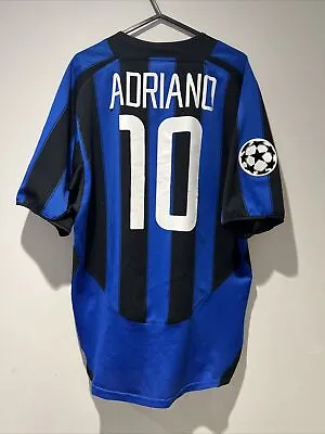 Inter Milan 2003/04 Football Shirt Nike Mens Medium Adriano • £65