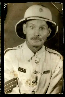 Egypt Old Portrait Photo Of Policeman Soldier With Old Formal Costume&hat • £14.48