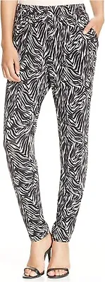 HUE Women Chill 80s  Zebra  Skimmer Legging Loungewear Yoga Pant XS 0-2  Black • $12.98