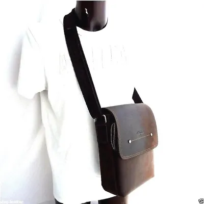 Genuine Leather Shoulder Bag Messenger Cross Handbag Vintage Man 10 1 Wine New 9 • $59.99