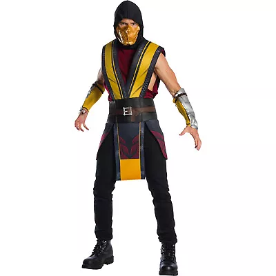 Mens Scorpion Adult Mortal Kombat 11 Halloween Costume Size Standard • $53.95