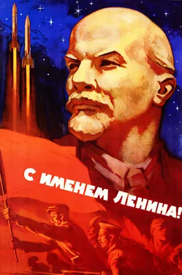 $10.49 • Buy SOVIET Space Program PROPAGANDA Poster LENIN Workers Missiles 20x30 POLITICAL