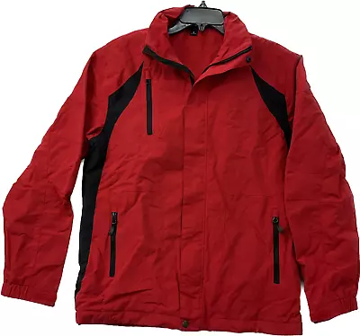 Port Authority All Season Coat Mens Size S Red Full Zip Long Sleeve Hooded • $48.99