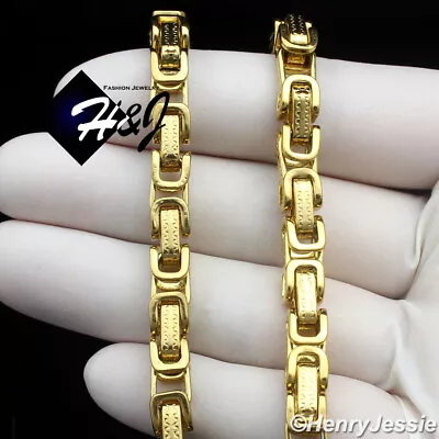 18-40 MEN Stainless Steel 6.5mm Gold Plated Byzantine Box Link Chain Necklace*T • $23.99