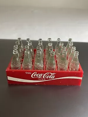 Vtg 24 Mini Coke Bottles In Red Crate • $25