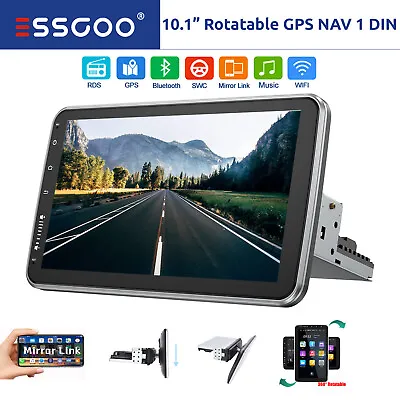 Single 1 DIN 360° Rotatable Touch Screen Android 12 Car Stereo FM Radio GPS WIFI • $110.49