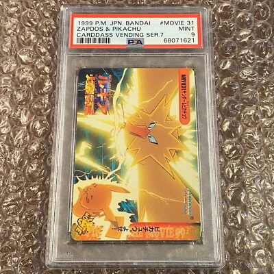 $27 • Buy PSA 9 Zapdos & Pikachu Carddass Vending Series 7 Bandai Pokemon #Movie 31