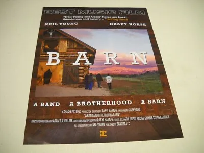 $9.95 • Buy NEIL YOUNG And Crazy Horse BEST MUSIC FILM For BARN 2022 Promo Poster Ad