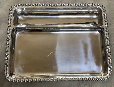 MARIPOSA BEADED RECTANGULAR TWO SLOTTED TRAY - 12” X 9.5” NWOT • $29.95