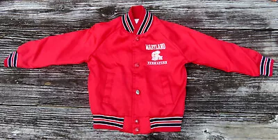 Maryland Terrapins Chalk Line Kids Red Satin Snap Up Jacket Size 5 Fits Smaller • $10