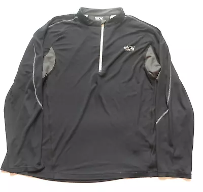 Men's Mountain Hard Wear 1/4 Zip Black Polartec Pull-over Lightweight Size 2XL • $17.99