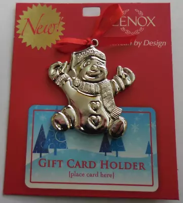 Lenox Gift Card Holder Snowman Holidays Silver Plated Christmas Ornament New • $13.45