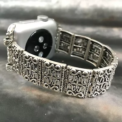 Beaded Apple Watch Band Women IWatch Jewellery Fitbit Bracelet Tibetan Silver 5 • $95.85