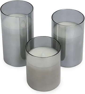 £18.99 • Buy Flameless Candles Battery Operated Pillar Flickering LED Glass Candle Gift Sets