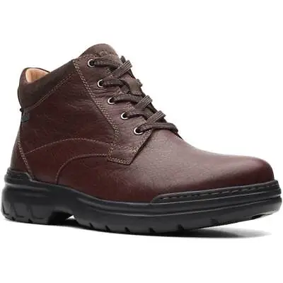 BNIB Mens Clarks ROCKIE 2 UP GTX Mahogany Leather Gore Tex Boots • £99.99