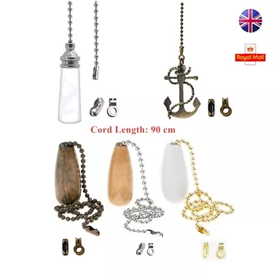 Bathroom Ceiling Light Switch Pull Chain Cord String W/ Handle And Connector UK • £6.59