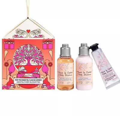 L'occitane Cherry Blossom Giftset Trio Shower Gel Lotion & Hand Cream/ Boxed • £8