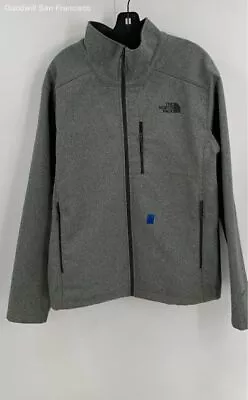 The North Face Mens Gray Long Sleeve Pockets Full-Zip Fleece Jacket Size Large • $17.99